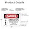 Signmission Asbestos Cancer And Lung Disease Hazard Danger Sign, Aluminum, 18in W x 12in L, 2PK OS-2PACK-DS-A-1218-L-1033 - alternate 8